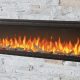 Smart electric fireplaces can be directly controlled by remote controls and offer a variety of heating and ambiant lighting options.