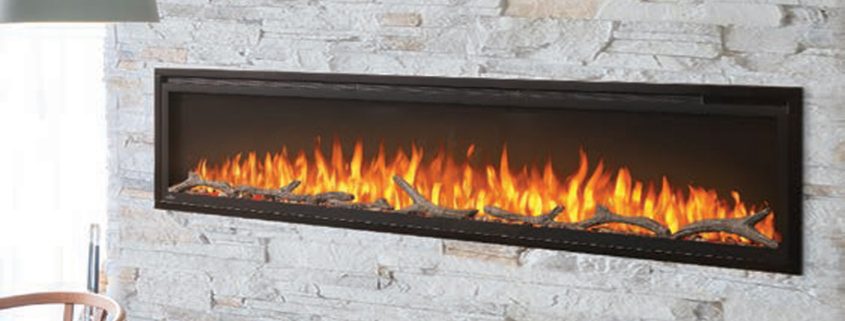 Smart electric fireplaces can be directly controlled by remote controls and offer a variety of heating and ambiant lighting options.